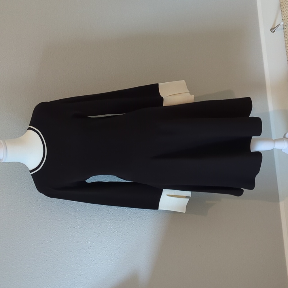 Vince Camuto Black Dress with Cream Trim